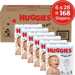 Huggies Size 5 Snug & Dry Baby Diapers, 168 Count (27+ lbs) - Image 2