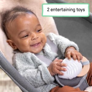 Ingenuity Every Season 2-in-1 Baby Rocker & Seat - Cool & Warm Fabrics, Music & Vibration, for 0-30 Months, Wesley (Grey) - Image 9