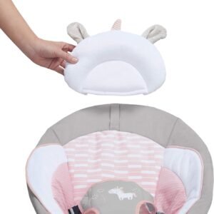 Soothing Baby Bouncer with Vibration, Sounds & Toy Bar - Pink Unicorn (0-6 Months) - Image 5