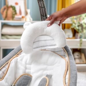 Ingenuity Plush Baby Rocker & Stationary Seat with Vibration, Easy Fold, 0-30 Mo (Bella Teddy) - Image 9