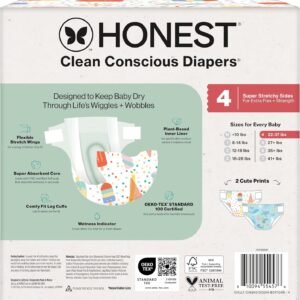 Clean Conscious Diapers for Sensitive Skin | Hypoallergenic, Leakproof | Size 4, 54 Count | Summer '25 Edition - Image 8
