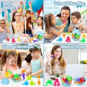 24PCS Suction Cup Bath Toys for Toddlers - Ocean Animals & Dinosaurs - Image 9