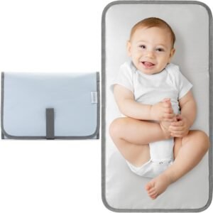 Comfy Cubs Baby Changing Pad (Compact) - Waterproof Diaper Changing Mat with Cushioned Pillow - Soft & Lightweight, Foldable Design for Travel - Stylish Colors for Boys and Girls - (Sea Blue)