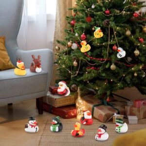 12pcs Christmas Rubber Duck Toys | Cute Holiday Ducky Gifts & Party Decor - Image 6