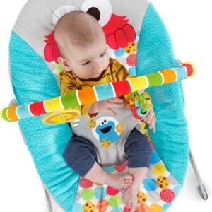 Elmo Vibrating Baby Bouncer with Toy Bar & 3-Point Harness - Bright Starts - Image 6