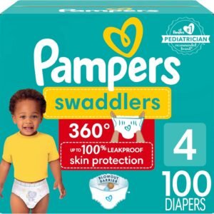 Pampers Swaddlers 360 Pull-On Diapers, Size 4, 100 Count for up to 100% Leakproof Skin Protection and Easy Changes
