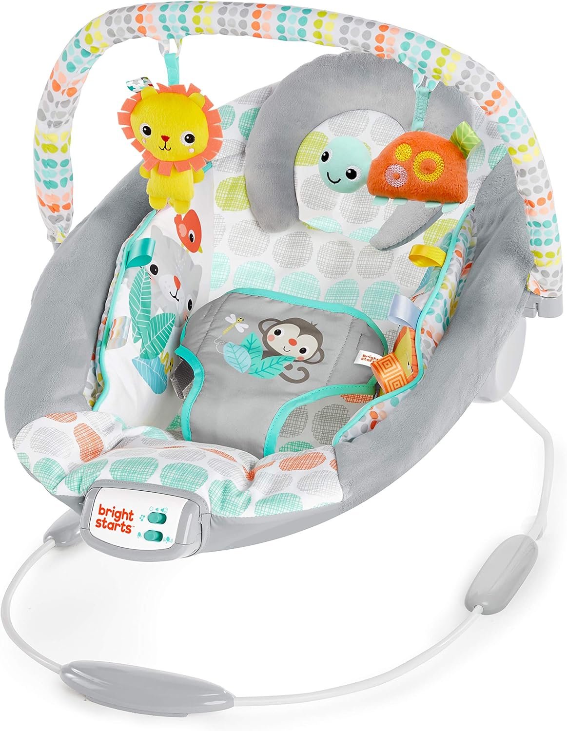 Bright Starts Whimsical Wild Cradling Bouncer Seat with Soothing Vibration & Melodies , 19x23x23 Inch (Pack of 1)