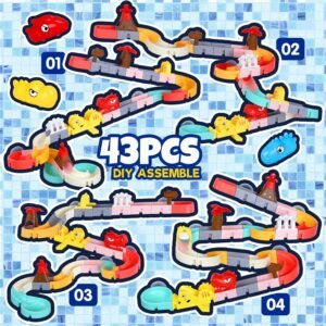 43 PCS Dino Theme Slide Bath Toys for Kids 4-8 | DIY Water Slide Set - Image 3