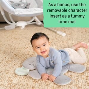 InLighten Baby Swing - 5 Speed Swivel Seat, Safety Harness & Nature Sounds - Van Elephant - Image 7
