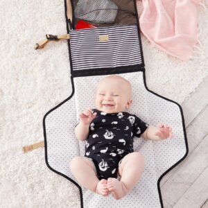 Skip Hop Pronto Portable Baby Changing Pad - Black & White Stripe - Image 4