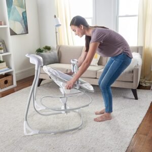Lightweight 2-in-1 Baby Swing & Rocker with Vibrations & Sounds, 0-9M - Image 5