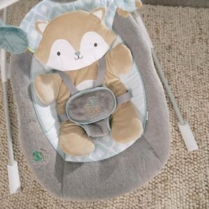 InLighten 5-Speed Baby Swing - Swivel Seat, 5-Point Harness, Sounds, Lights - Kitt Fox - Image 11
