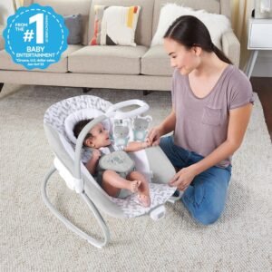 Lightweight 2-in-1 Baby Swing & Rocker with Vibrations & Sounds, 0-9M - Image 4