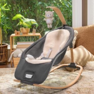 Ingenuity Every Season 2-in-1 Baby Rocker & Seat - Cool & Warm Fabrics, Music & Vibration, for 0-30 Months, Wesley (Grey) - Image 12