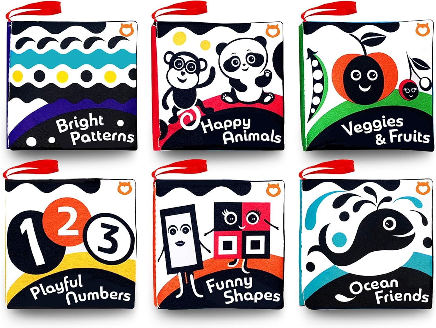 BabyBibi High Contrast Cloth Books Set of 6