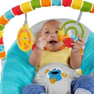 Elmo Vibrating Baby Bouncer with Toy Bar & 3-Point Harness - Bright Starts - Image 5