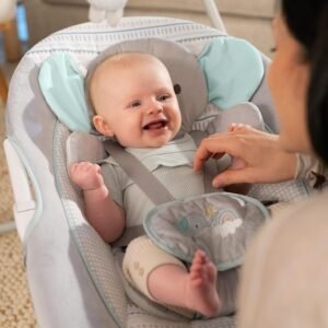 InLighten Baby Swing - 5 Speed Swivel Seat, Safety Harness & Nature Sounds - Van Elephant - Image 11