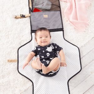Skip Hop Pronto Portable Baby Changing Pad - Black & White Stripe - Image 6
