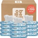 Hello Bello Baby Wipes I Plant Based Wipes for Sensitive Skin Made with 99% Water and Aloe for Babies and Kids I Unscented I 720 Count