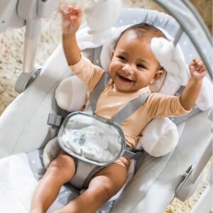 Ingenuity Comfort 2 Go Portable Swing - Compact Cuddle Lamb Design - Image 9
