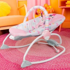 Minnie Mouse Infant to Toddler Rocker & Seat with Vibration, Toy Bar - Image 3