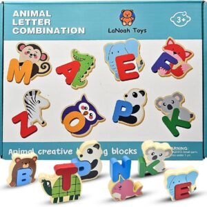 LaNoah Wooden Animal Alphabet Puzzle