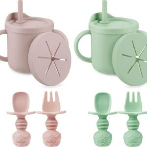 PandaEar 2-Pack Silicone Baby Cup Set