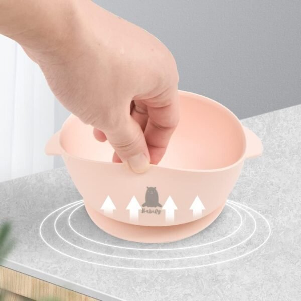 Babify Travel Baby Feeding Set – BPA-Free Silicone Bowls & Spoon, Pink 3 51MI7SYfoTL. AC SL1000