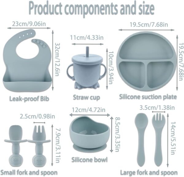 BPA-Free Silicone Baby Feeding Set: Suction Plate, Bowls, Bib & Flatware 1 61WbJOAKS9L. AC SL1500