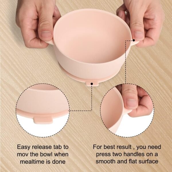 Babify Travel Baby Feeding Set – BPA-Free Silicone Bowls & Spoon, Pink 4 61ZaR5iRXmL. AC SL1000