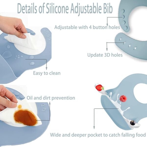 BPA-Free Silicone Baby Feeding Set: Suction Plate, Bowls, Bib & Flatware 3 61jrPx8NL9L. AC SL1500
