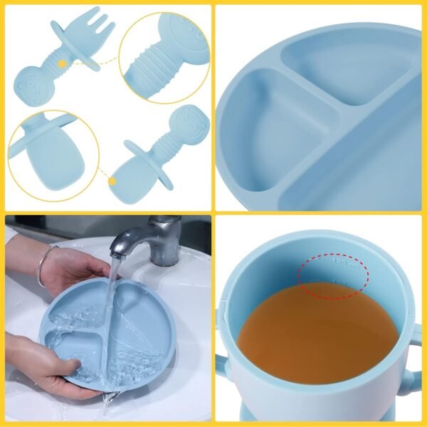 8-Pack BPA-Free Silicone Baby Feeding Set: Suction Plates, Bibs & More 2 61pimixXlgL. AC SL1500