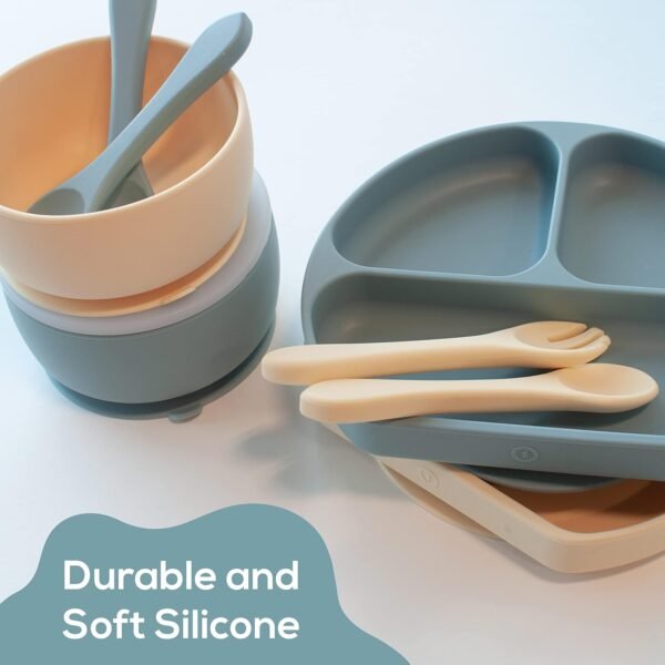 10-Piece Baby Feeding Set: Silicone Plates, Bowls, Bibs & Utensils, BPA Free 3 71+rvwZl0+L. AC SL1500