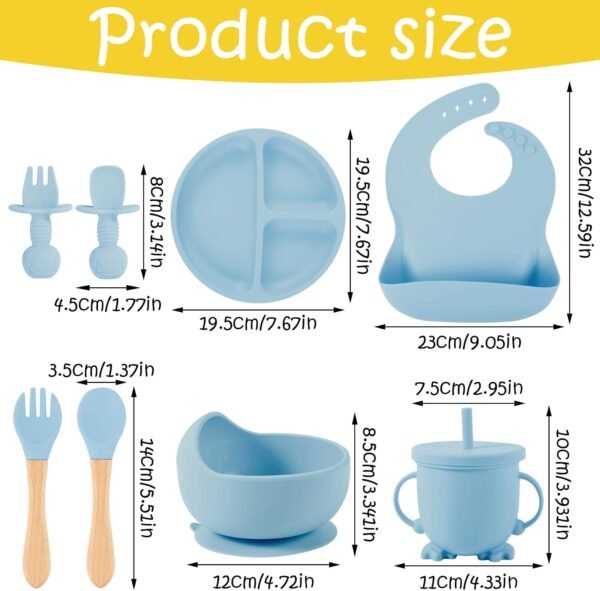 8-Pack BPA-Free Silicone Baby Feeding Set: Suction Plates, Bibs & More 1 71a+gS+2XqL. AC SL1500